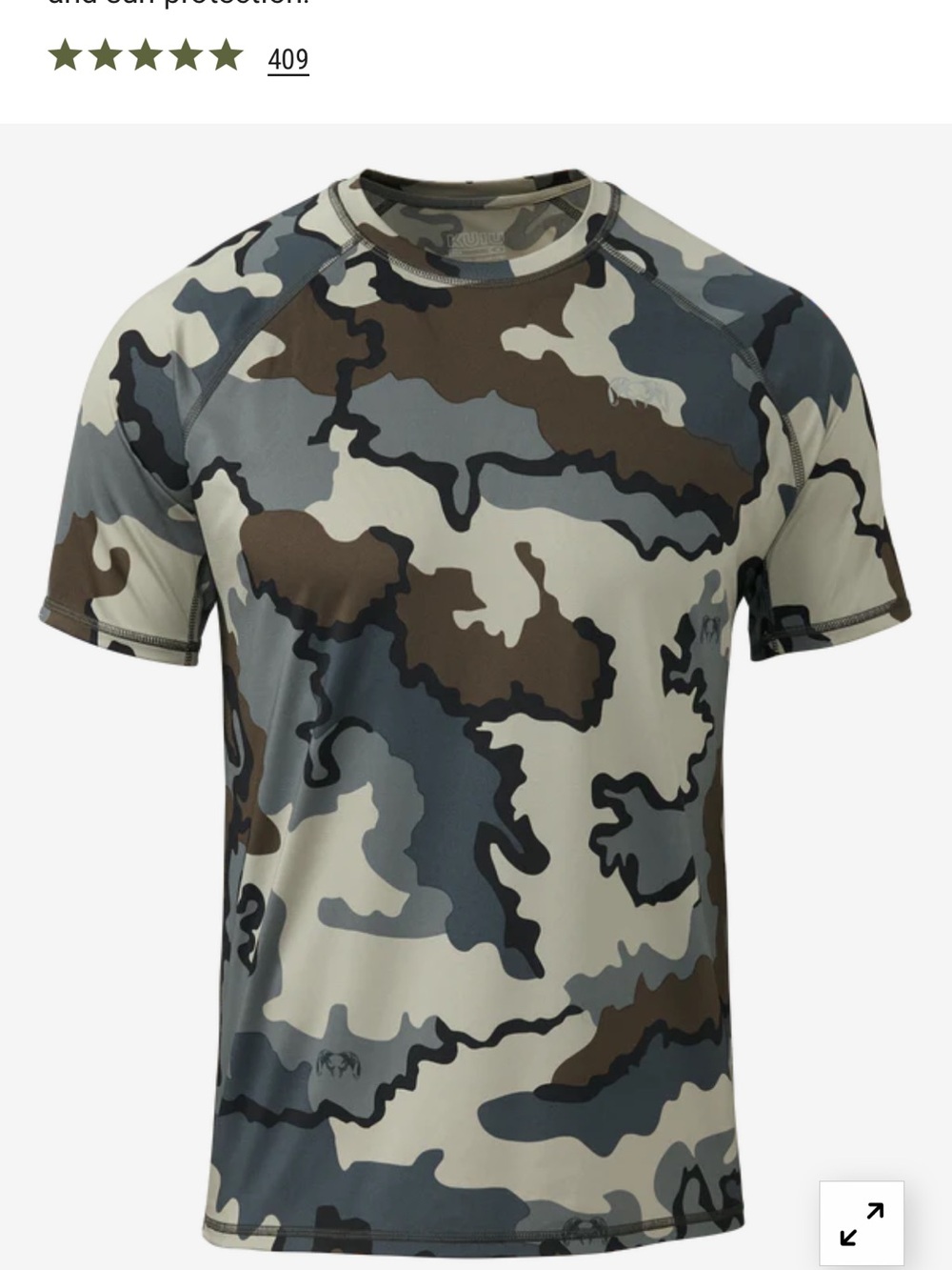 Kuiu Men's Camo Short-Sleeve Performance Shirt - Gray/Brown
